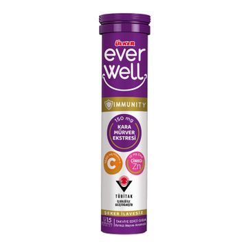 Ülker Everwell Kara Mürver Vitamin C 15 Efervesan Tablet
