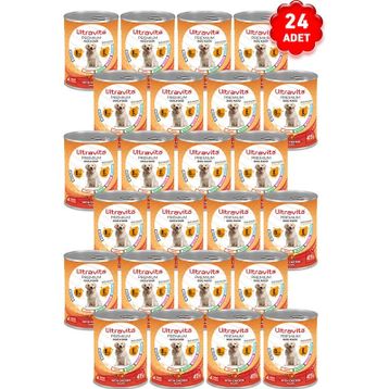Ultravita 24x415 gr Premium Yüksek Proteinl Tavuklu Konserve Yetişkin Köpek Maması