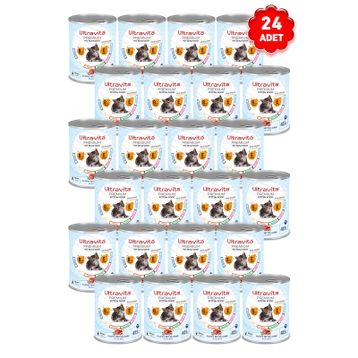 Ultravita 24x415 gr Premium Yüksek Proteinli Kuzulu Konserve Yavru Kedi Maması