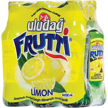 Uludağ 200 ml Frutti Limonlu Maden Suyu (6 adet)