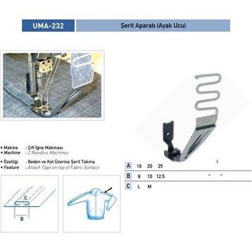Uma A1223-2 20x10 mm / UMA-232 Şerit Ayak Aparatı