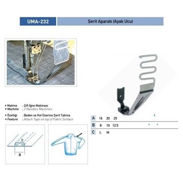 Uma A1223-2 20x10 mm / UMA-232 Şerit Ayak Aparatı