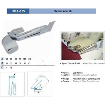 Uma B1352 60x20 mm / UMA-165 Lastikli Kemer Apara