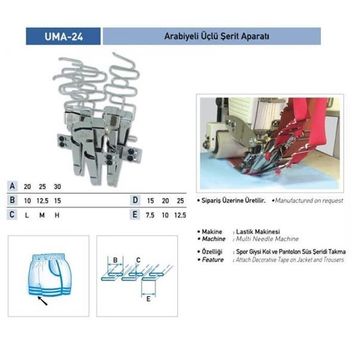 Uma İ014-10 30X10 mm / UMA-24 Arabiyeli Üçlü Şerit Aparatı