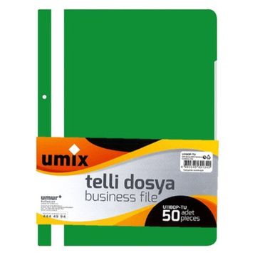 Umix U1180P-Ye 50'li Yeşil A4 Telli Dosya