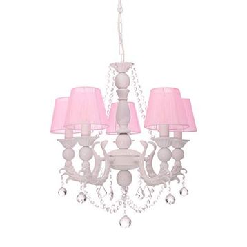 Umur Aydınlatma Eleganza 5'li Beyaz Pembe Abajurlu Avize