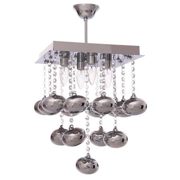 Umur Aydınlatma Glass 4lü Kare Ledli Kumandalı Sarkıt Avize