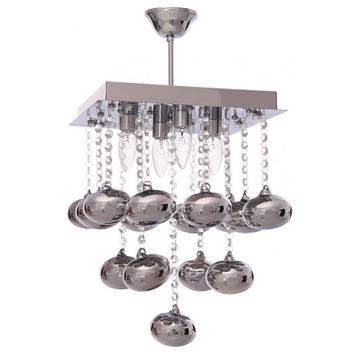 Umur Aydınlatma Glass 4lü Kare Ledli Kumandalı Sarkıt Avize