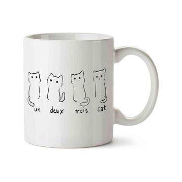 Un Deux Trois Cat Kedi Baskılı Kupa