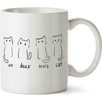 Un Deux Trois Cat Kedi Baskılı Kupa