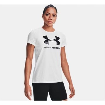 Under Armour 1356305 Live Sportstyle Graphic SS Gümüş Kadın Düz T-Shirt