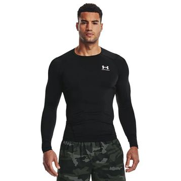 Under Armour 1361524-001 Siyah UA HG Armour Comp LS Antrenman Erkek T-Shirt