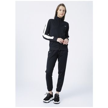 Under Armour 1365147-Tricot Tracksuit Siyah Beyaz Kadın Eşofman Takımı
