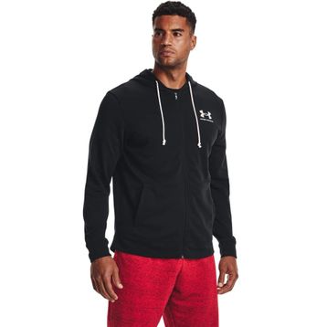 Under Armour 1370409-001 UA Rival Terry LC FZ Yuvarlak Yaka Siyah Erkek Sweatshirt