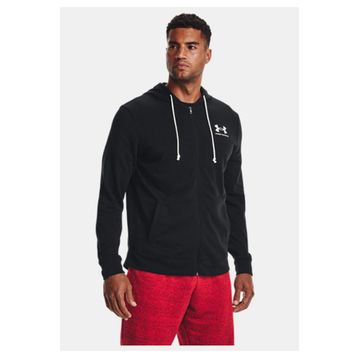 Under Armour 1370409-001 UA Rival Terry LC FZ Yuvarlak Yaka Siyah Erkek Sweatshirt
