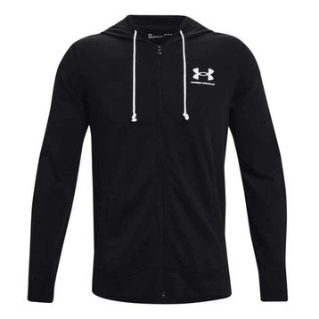 Under Armour 1370409-001 UA Rival Terry LC FZ Yuvarlak Yaka Siyah Erkek Sweatshirt