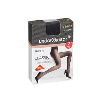 Underwear 20 den Siyah 36-38 Likralı Külotlu İnce Çorap