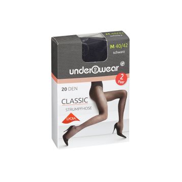 Underwear 20 den Siyah 40-42 Likralı Külotlu İnce Çorap