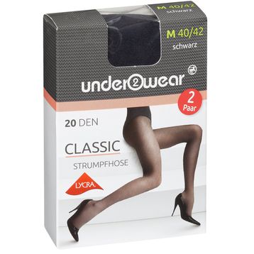 Underwear 20 den Siyah 40-42 Likralı Külotlu İnce Çorap