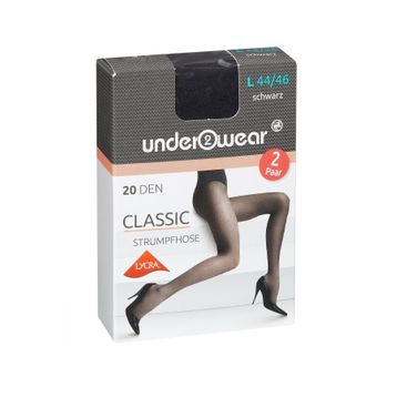 Underwear 20 den Siyah 44-46 Likralı Külotlu İnce Çorap
