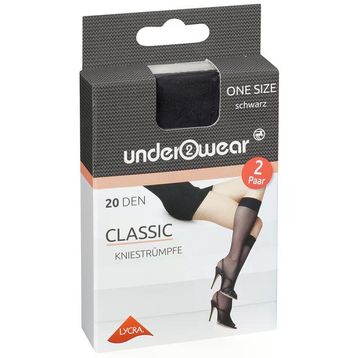 Underwear 20 DEN Siyah Klasik Standart Beden Diz Altı İnce Çorap