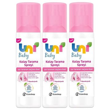 Uni Baby 200 ml 3 Adet Zor Taranan Saçlara Özel Kolay Saç Tarama Spreyi