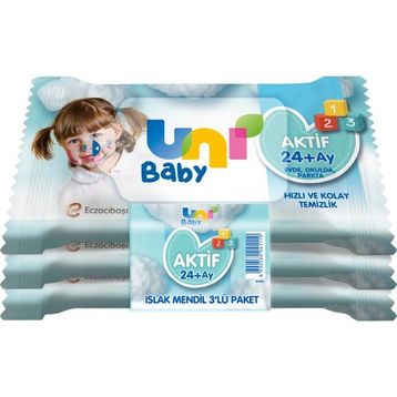 Uni Baby 3x45'li Aktif Islak Cep Mendili