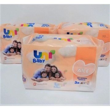 Uni Baby 3x52'li Aile Islak Havlu