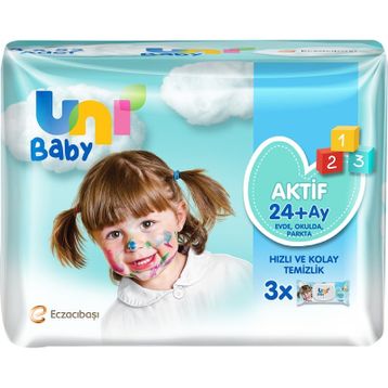 Uni Baby 3x52'li Aktif Sensitive Islak Mendil