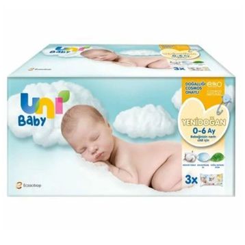 Uni Baby 40'lı 3 Adet Yenidoğan Islak Mendil