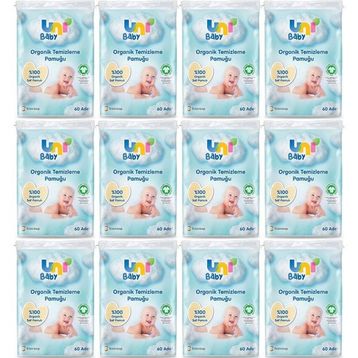 Uni Baby 60x12 Adet Bebek Temizleme Pamuğu