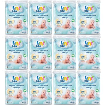Uni Baby 60x12 Adet Bebek Temizleme Pamuğu