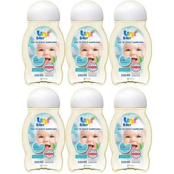Uni Baby 6x200 ml Bebek Saç ve Vücut Şampuan