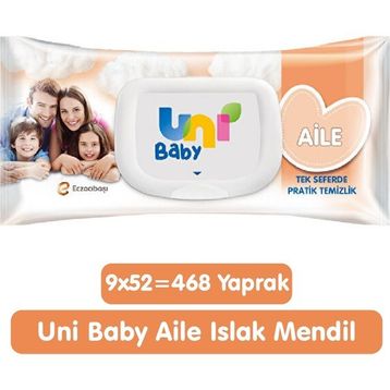 Uni Baby Aile 52x9 Paket 468 Yaprak Islak Mendil