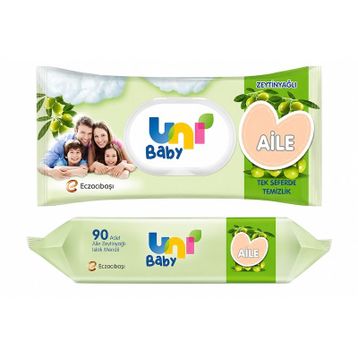 Uni Baby Aile Zeytinyağlı 2x90 Yaprak Islak Mendil