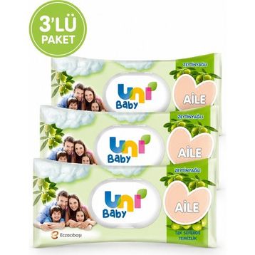 Uni Baby Aile Zeytinyağlı 3x90 270 Yaprak Islak Mendil