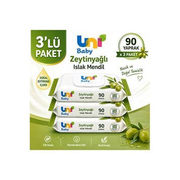 Uni Baby Aile Zeytinyağlı 3x90 270 Yaprak Islak Mendil