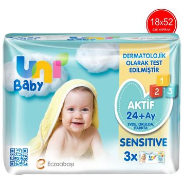 Uni Baby Aktif Sensitive 936 Yaprak Islak Mendil
