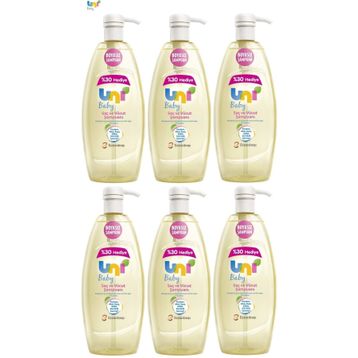Uni Baby Boyasız Pompalı 6x900 ml Bebek Şampuanı