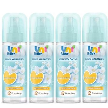 Uni Baby Çiçeksi Ferahlık 150 ml 4 Adet Nemlendiricili Bebek Kolonyası