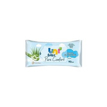 Uni Baby Pure Comfort Organik Aloe Vera Özlü 90x12 1080 Yaprak Islak Mendil