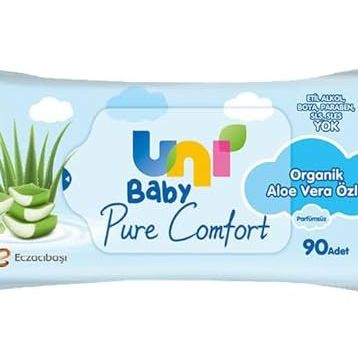 Uni Baby Pure Comfort Organik Aloe Vera Özlü 90x12 1080 Yaprak Islak Mendil