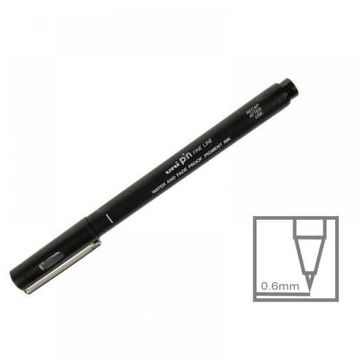 Uni-Ball Akrilik Uçlu Fine Line Pin 0.6 mm Siyah Çizim Kalemi