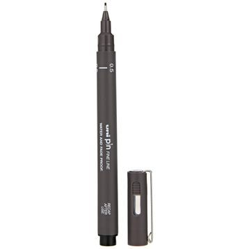 Uni PIN05-200 0.5 Koyu Gri Drawing Pen