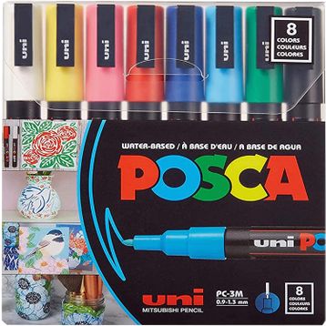 Uni Posca PC-3M Marker Ana Renkler Boyama Markörü