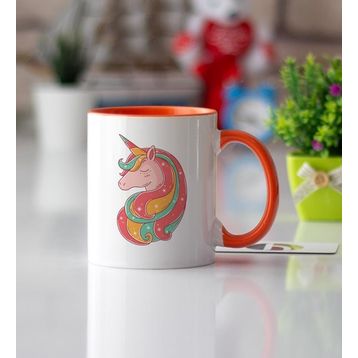Unicorn Turuncu Kupa Bardak