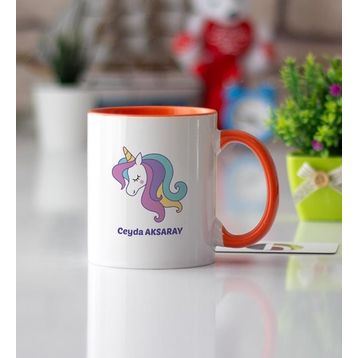 Unicorn Turuncu Kupa Bardak