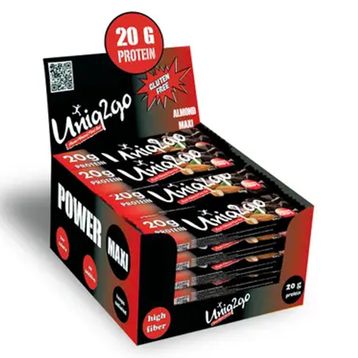 Uniq2go 12'li 65 gr Power Almond Maxi Protein Bar