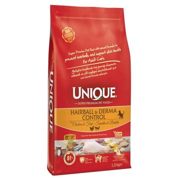 Unique Derma Hairball Control 1.5 kg Deri ve Tüy Sağlığı Kedi Maması
