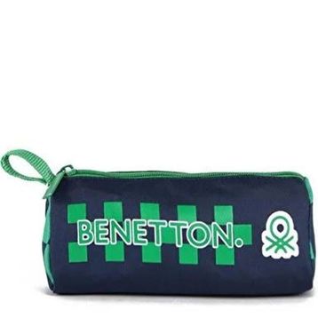 United Colors of Benetton 03777 Tek Bölmeli Yeşil Dama Desenli Kalem Çantası